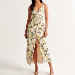 Abercrombie Mesh twist wrap maxi dress
